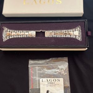 Lagos Smart Caviar Stainless Steel Apple Watchband 42-44 mm Size 8 like new